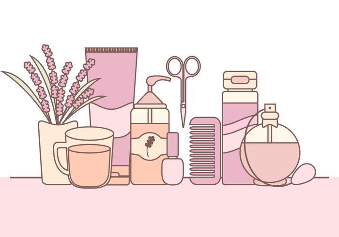 content vector illustration of skin care products
